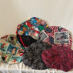 Scrub Patterned Caps Set - Vibrant Designs